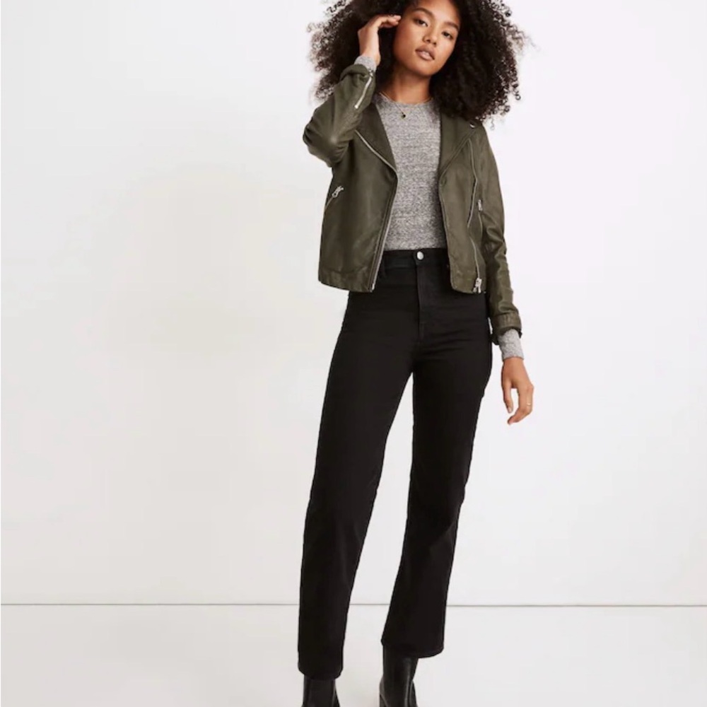 NWT Madewell Slim Wide-Leg Jeans in Lunar Wash | Black | 24